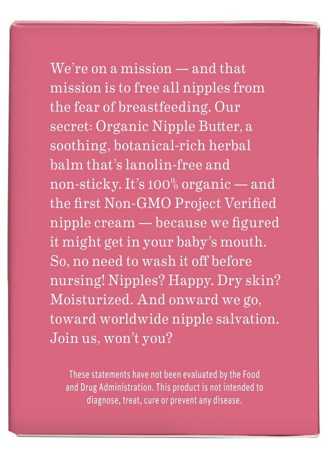 Organic Nipple Butter Breastfeeding Cream Lanolinfree Safe For Nursing & Dry Skin Nongmo Project Verified 2 Fl Oz