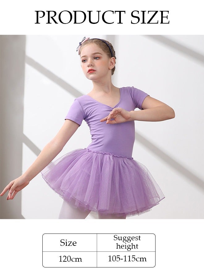 Girls Ballet Dresses Leotards with Skirt Dance Dress Short sleeve Ballerina Tutu Outfit Cotton Dress Ballet Skirt Mini Skirt Princess Dresses Dance Wear Clothes for Little Girl