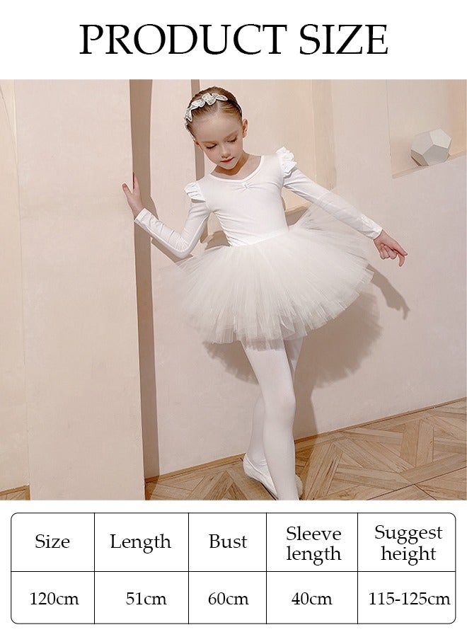 Girls Ballet Dresses Leotards with Skirt Dance Dress Long sleeve Ballerina Tutu Outfit Cotton Dress Ballet Skirt Mini Skirt Princess Dresses Dance Wear Clothes for Little Girl
