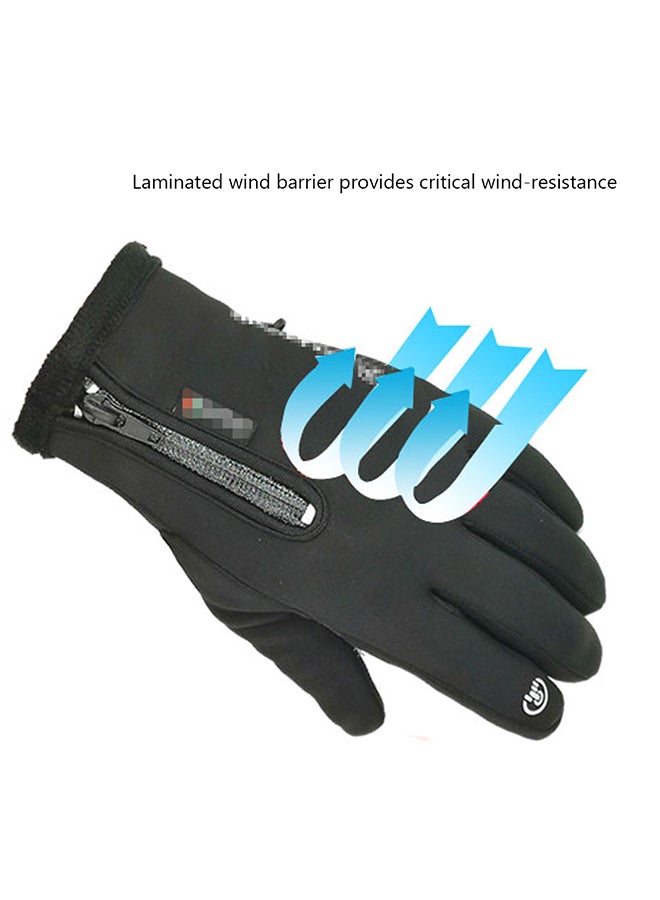 Winter Thermal Waterproof And Windproof Touched Screen Zipper Sports Gloves 20.0x15.0x7.0cm