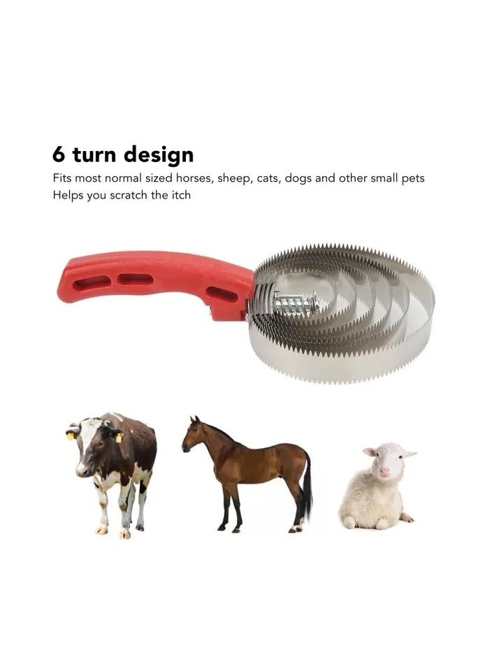 1-Piece Horse Curry Combs,6 Turns Stainless Steel Spring Curry Horse Comb Brush,Itch Relief Horse Hair Brushes