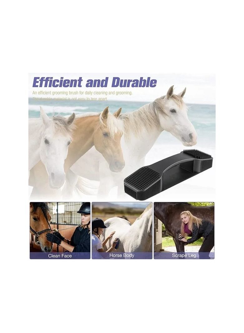 1-Piece Handle Horse Shedding Scrubber Tool,Removal Hair Comb Massage Brush for Horse,Horse Grooming Sweat Brush Cleaning Kit