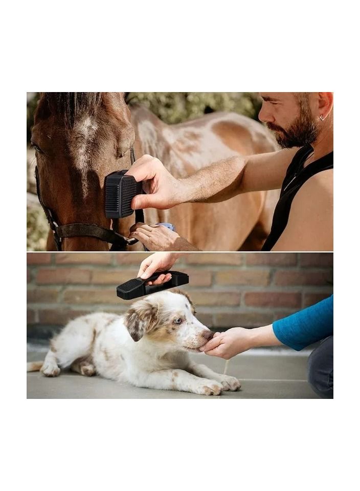 1-Piece Handle Horse Shedding Scrubber Tool,Removal Hair Comb Massage Brush for Horse,Horse Grooming Sweat Brush Cleaning Kit