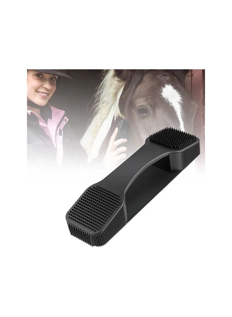 1-Piece Handle Horse Shedding Scrubber Tool,Removal Hair Comb Massage Brush for Horse,Horse Grooming Sweat Brush Cleaning Kit