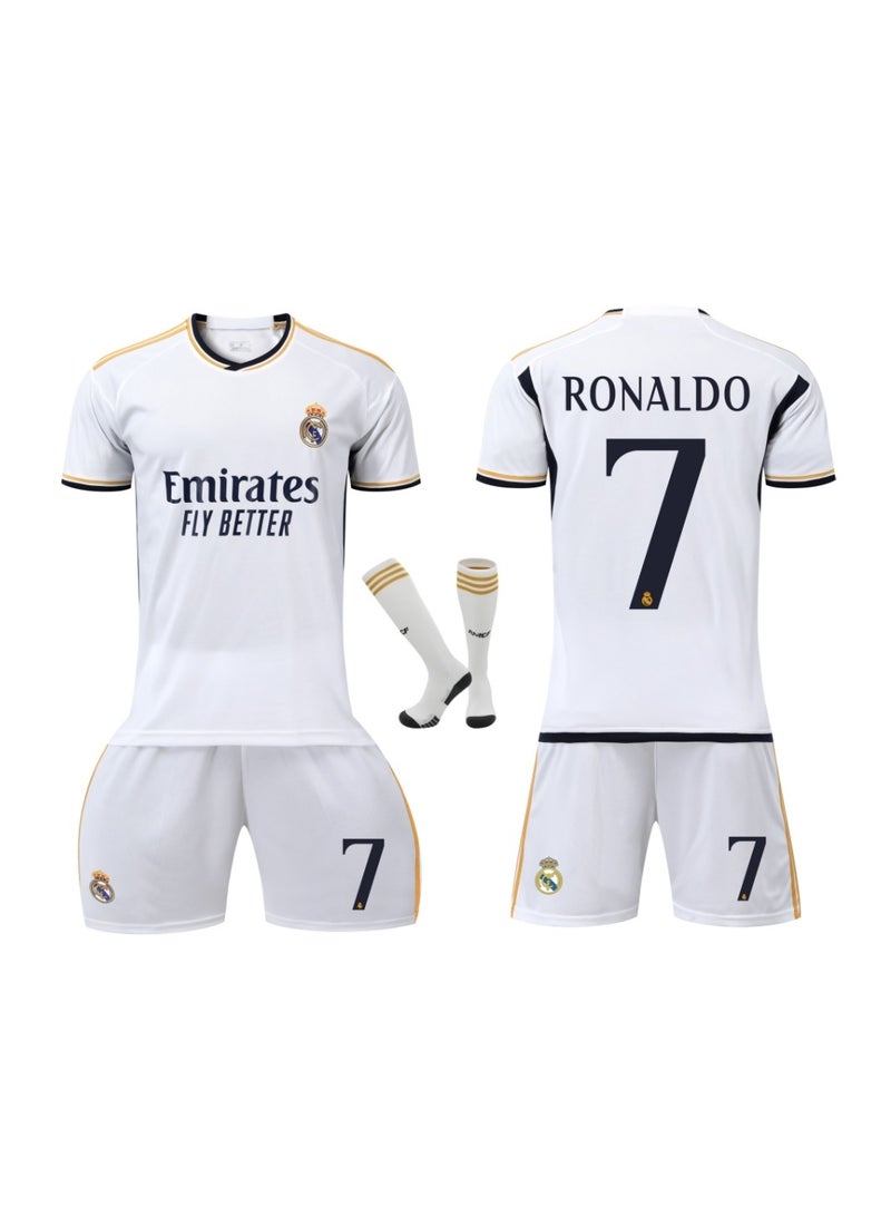 2324 Real Madrid Ronaldo #7 Football Jerseys Shirt Kids Soccer Training uniform Suit