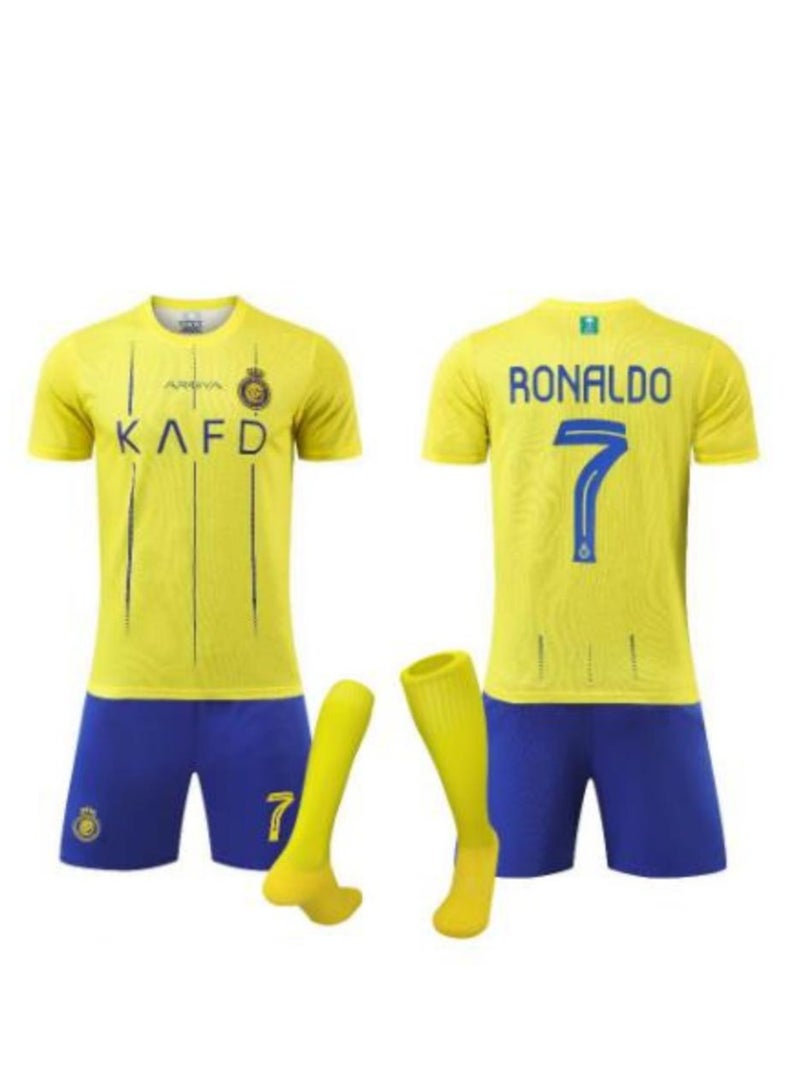 Kids Football Jersey Set,New 2024 Season,Cristiano Ronaldo No #7 Soccer Jersey,World Champion Football Soccer Jersey Set Kids & Youth Sizes Tracksuits