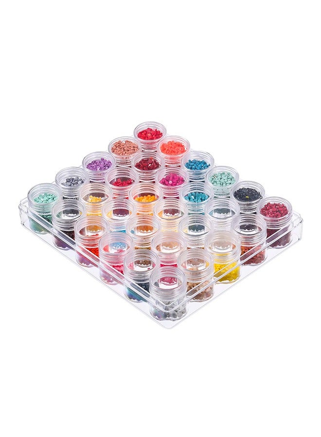 Pack Of 30 Clear Plastic Bead Storage Containers Set