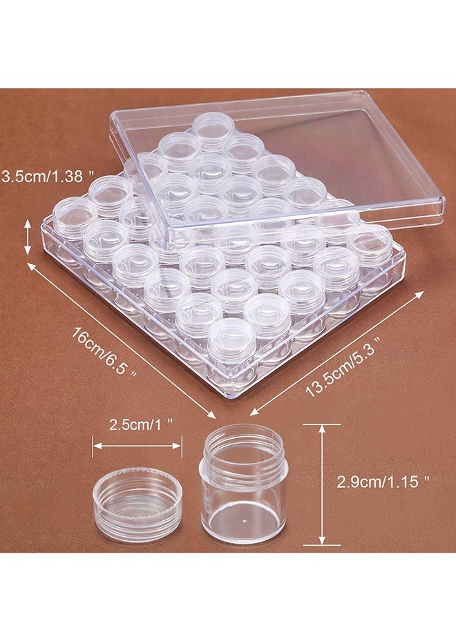 Pack Of 30 Clear Plastic Bead Storage Containers Set