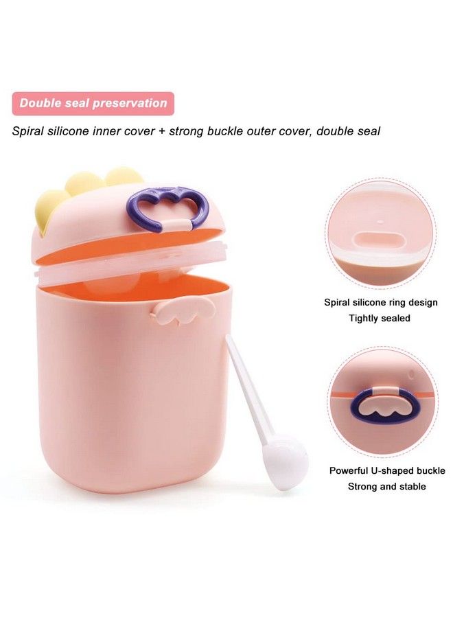 300 Grams Baby Formula Dispenser Portable Milk Powder Dispenser Container With Carrying Handle And Scoop Foodgrade Pp Double Layer Anti Leak Design For Outdoor Travel Home (Pink)