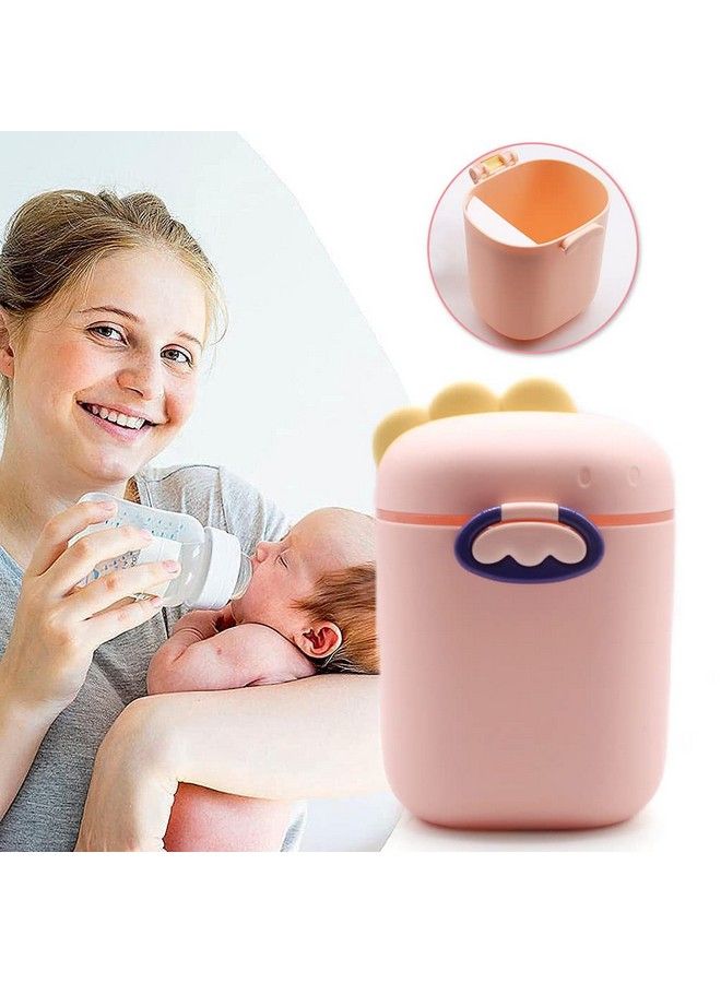 300 Grams Baby Formula Dispenser Portable Milk Powder Dispenser Container With Carrying Handle And Scoop Foodgrade Pp Double Layer Anti Leak Design For Outdoor Travel Home (Pink)