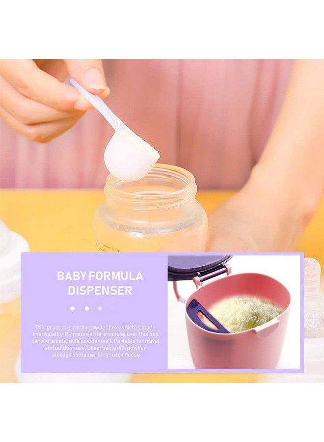 300G Baby Formula Dispenser Portable Milk Powder Dispenser Container With Carrying Handle And Scoop Foodgrade Pp Double Layer Anti Leak Design For Outdoor Travel Home (Purple)