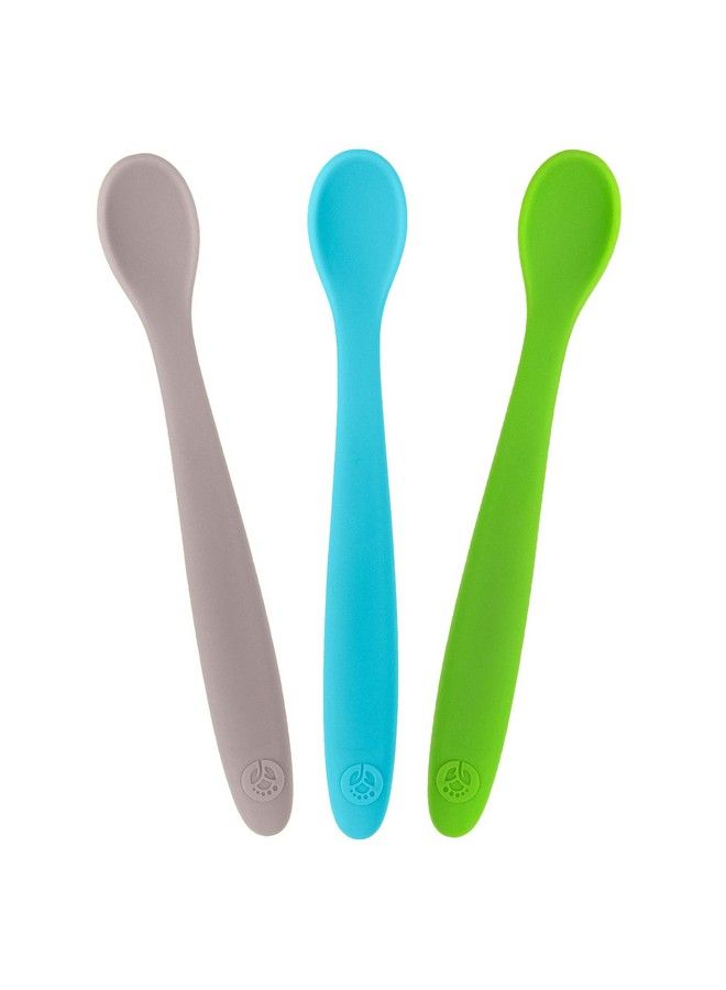 Silicone Baby Spoons First Stage Infant Feeding Spoons With Soft Tip Bendable Baby Utensils For Parent & Self Feeding Ultra Durable & Chewproof Dishwasher Safe Set Of 3