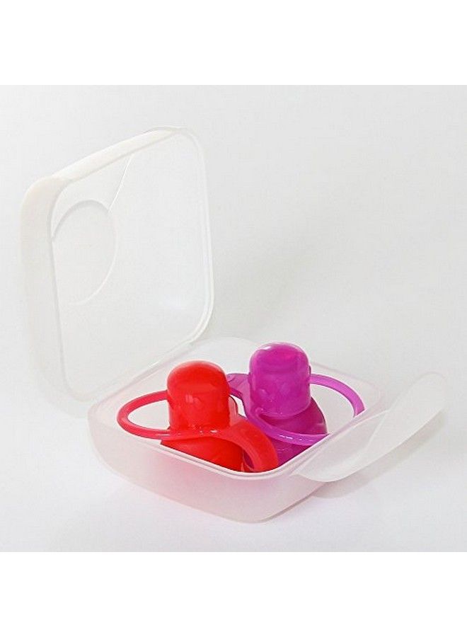 Softsip Food Pouch Tops ; Red Purple + White Travel Case ; Prevent Spills And Protect Childs Mouth