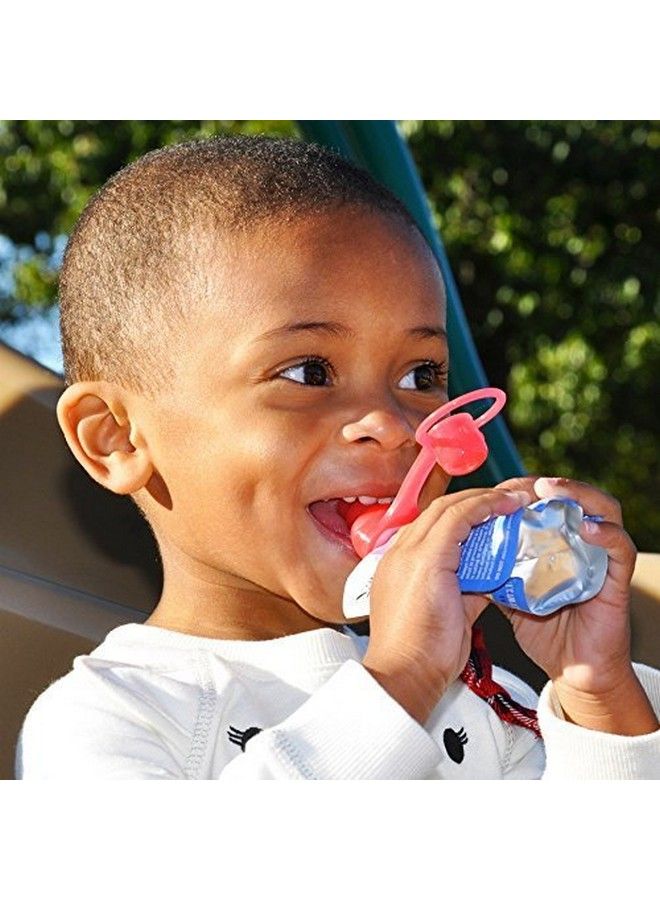 Softsip Food Pouch Tops ; Red Purple + White Travel Case ; Prevent Spills And Protect Childs Mouth