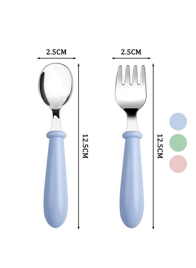 6 Pieces Toddler Forks Baby Forks For Self Feeding Kids Forks With Round Handle Stainless Steel Toddler Utensils Children'S Safe Silverware Set Bpa Free Dishwasher Safe