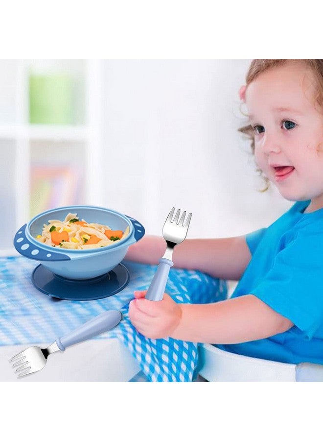 6 Pieces Toddler Forks Baby Forks For Self Feeding Kids Forks With Round Handle Stainless Steel Toddler Utensils Children'S Safe Silverware Set Bpa Free Dishwasher Safe