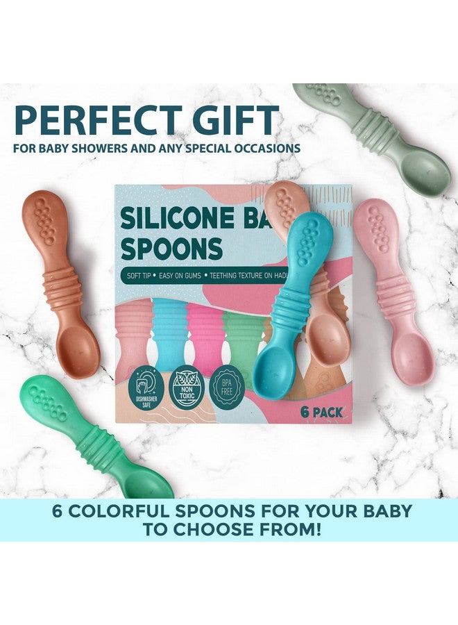 Silicone Baby Spoons First Stage Infant Feeding Spoon For Baby Led Weaning Bpa Lead Phthalate And Plastic Free Great Gift Set