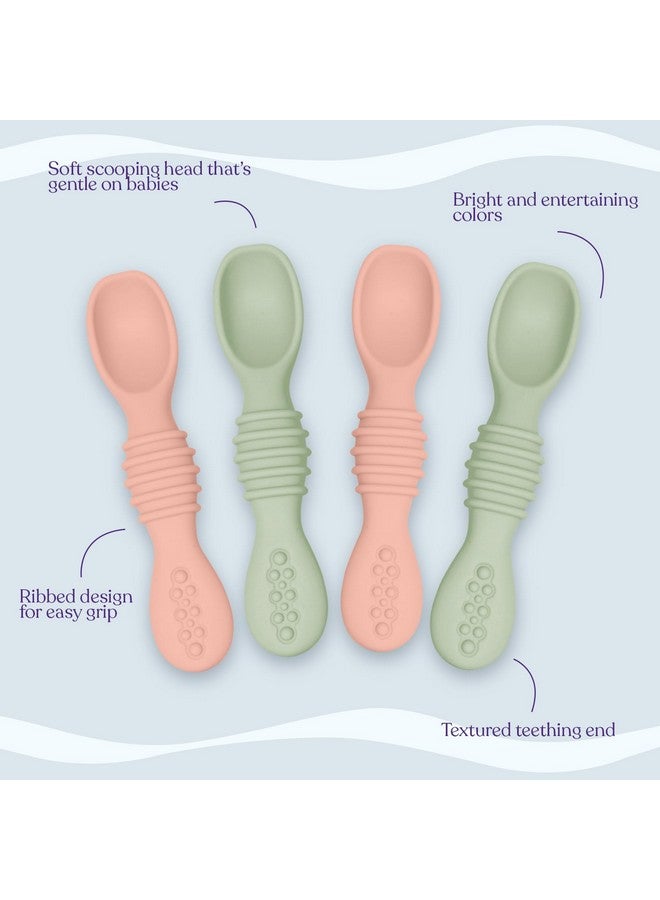 Silicone Baby Spoon Baby Led Weaning First Stage Baby Spoons Baby Feeding Spoon Set Gum Friendly Bpa Lead Phthalate & Plastic Free Baby Self Feeding Utensils For Infant & Toddler Great Gift Set