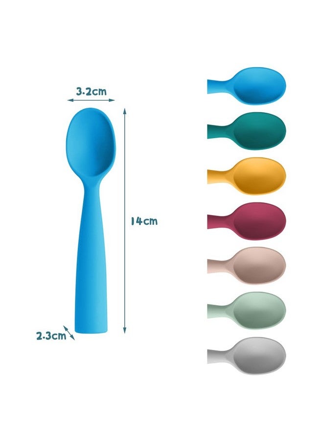 7 Pack Silicone Baby Feeding Spoons Best First Stage Baby Infant Spoons Bpafree Self Feeding Baby Utensils Baby Spoons Training Spoon Gift Set For Infant