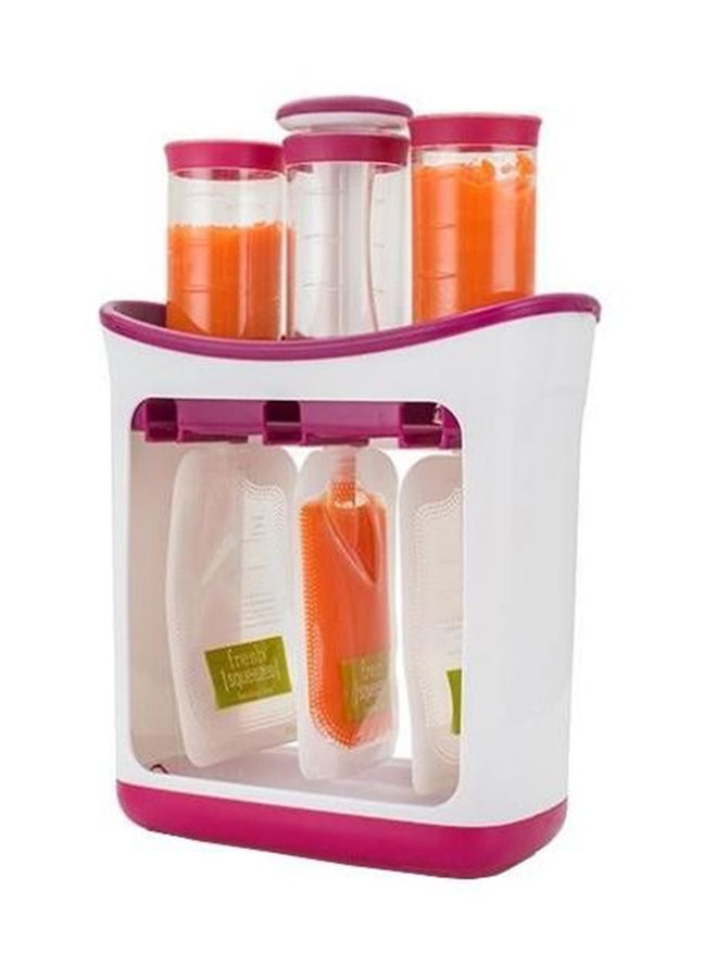 Feeding Line Squeeze Station Container, Food Pouch for Newborn Baby Store Homemade Fruit and Vegetable Puree, Soup, Smoothies, Porridge Include Feeding Spoon (Purple)