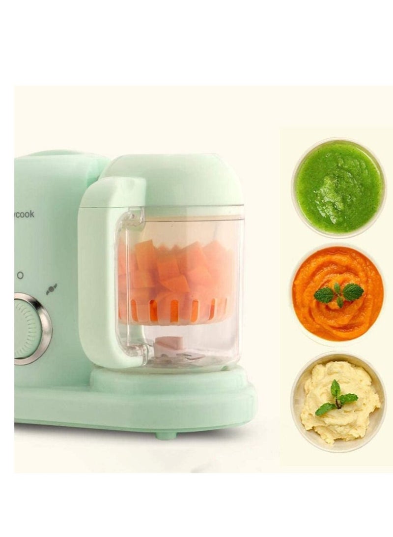 Baby Food Blender Electric Steamer Food Supplement Cooking Mixing  Grinder Cooking  Light Green