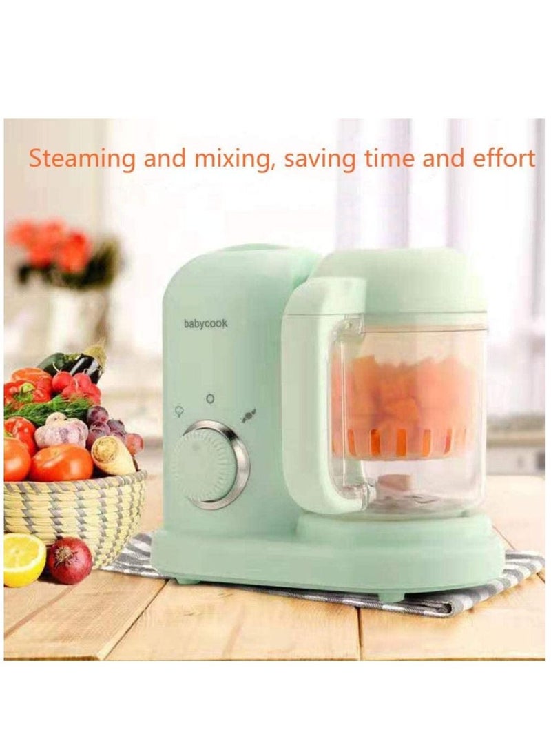 Baby Food Blender Electric Steamer Food Supplement Cooking Mixing  Grinder Cooking  Light Green