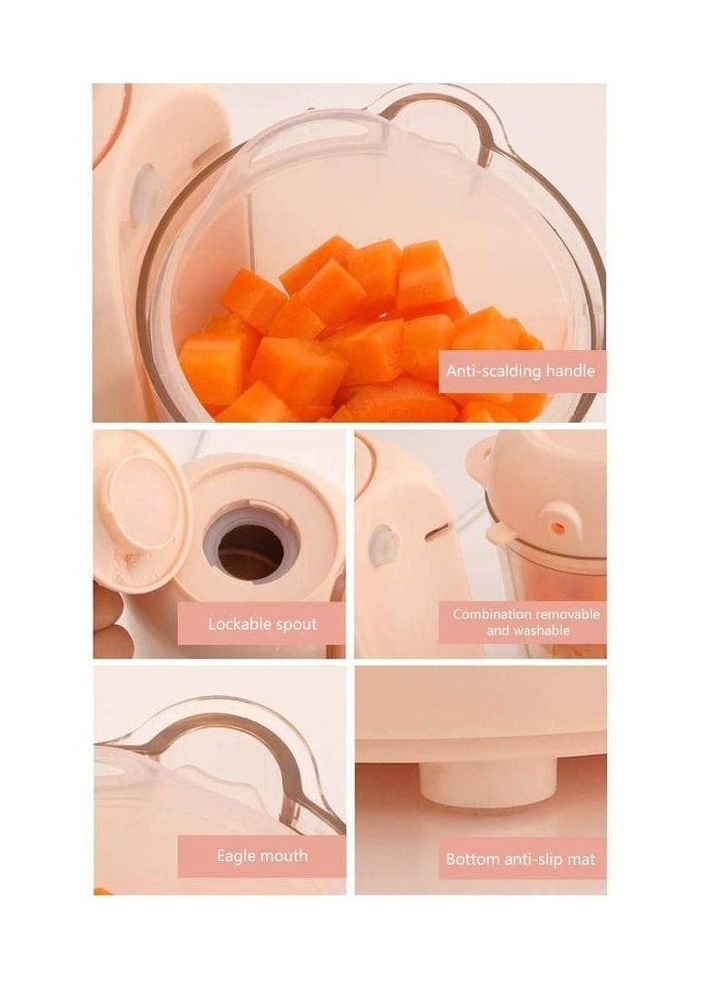 Baby Food Blender Electric Steamer Food Supplement Cooking Mixing  Grinder Cooking Pink