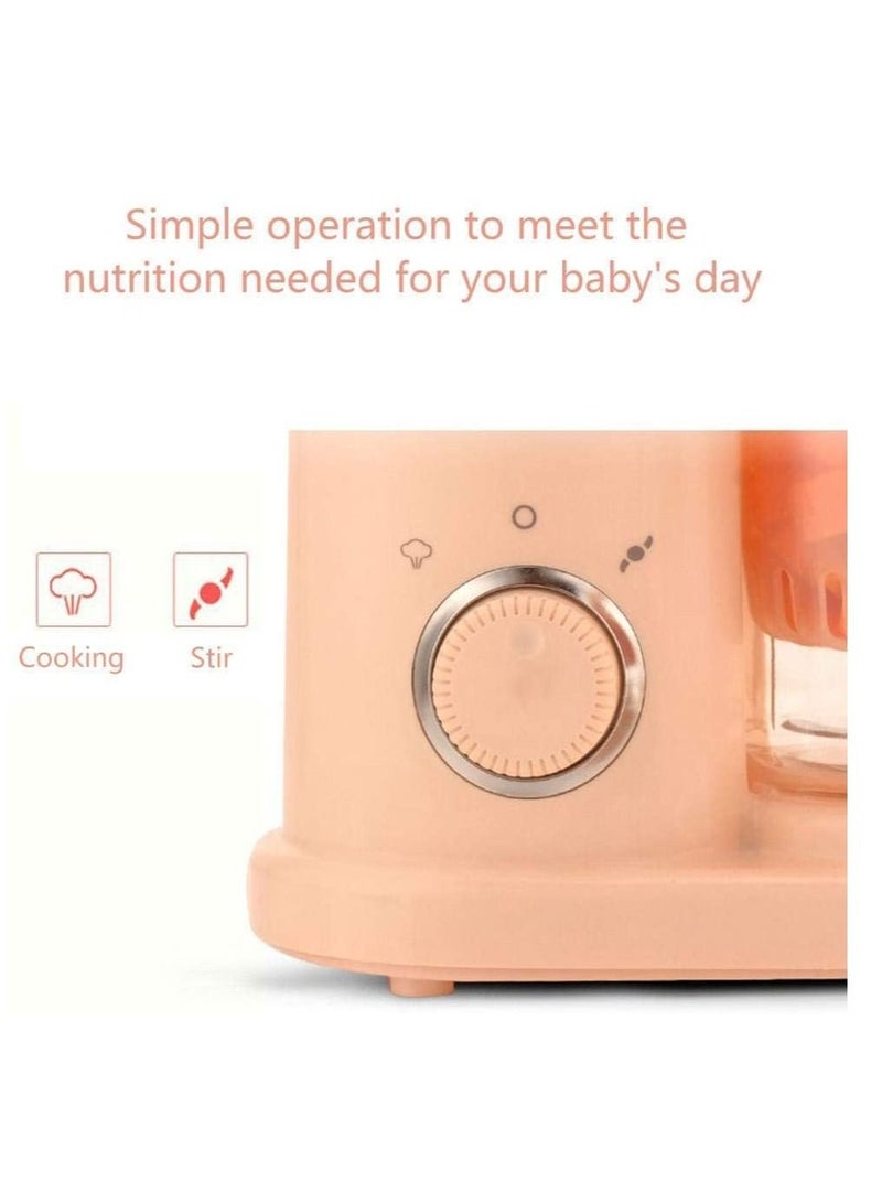 Baby Food Blender Electric Steamer Food Supplement Cooking Mixing  Grinder Cooking Pink