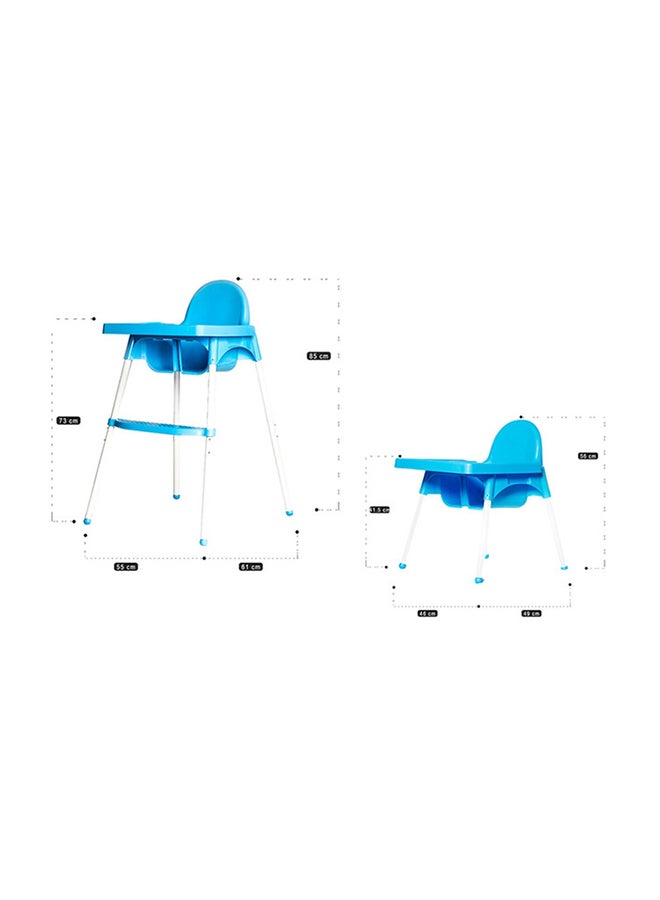 High Chair Multi Height Booster Seat With Feeding Tray H1 Blue
