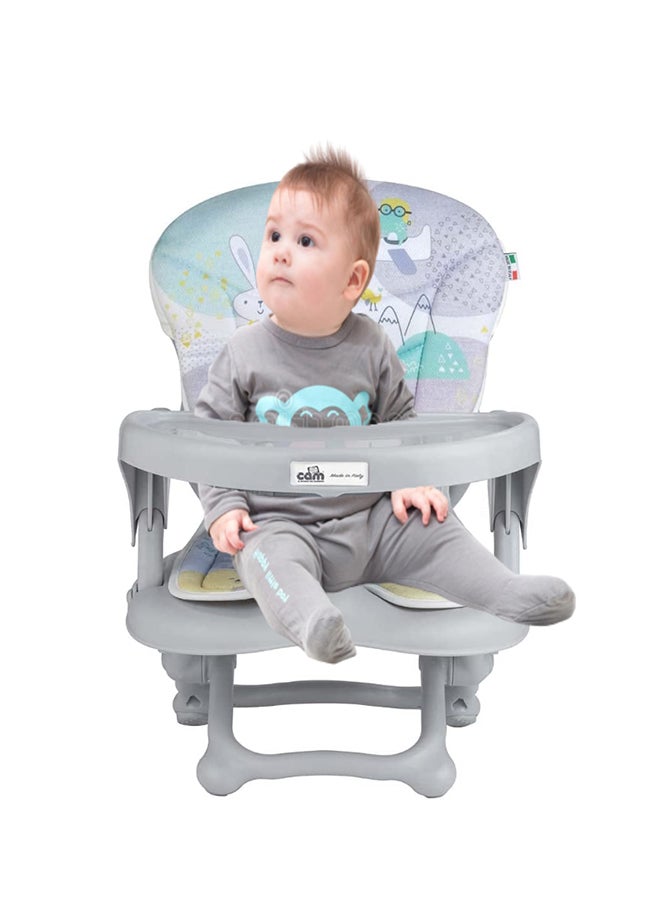 Smarty Booster Baby Feeding Chair, Snack Seat, Smart Pop, Portable, Booster Seat With Tray Eating, Dinning Lightweight, Compact Fold, Travel, Camping - Kites And Balloons