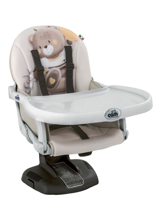 Idea Booster Baby Feeding Chair, Snack Seat, Smart Pop, Portable, Booster Seat With Tray Eating, Dinning Lightweight, Compact Fold, Travel - Beige Bear