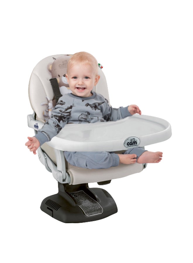 Idea Booster Baby Feeding Chair, Snack Seat, Smart Pop, Portable, Booster Seat With Tray Eating, Dinning Lightweight, Compact Fold, Travel - Beige Bear