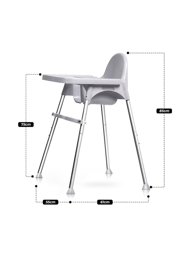 High Chair With Removable Tray - Grey