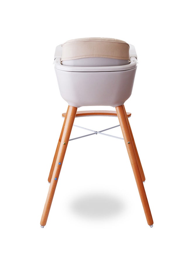 Premium Dual Height Wooden High Chair - Ivory