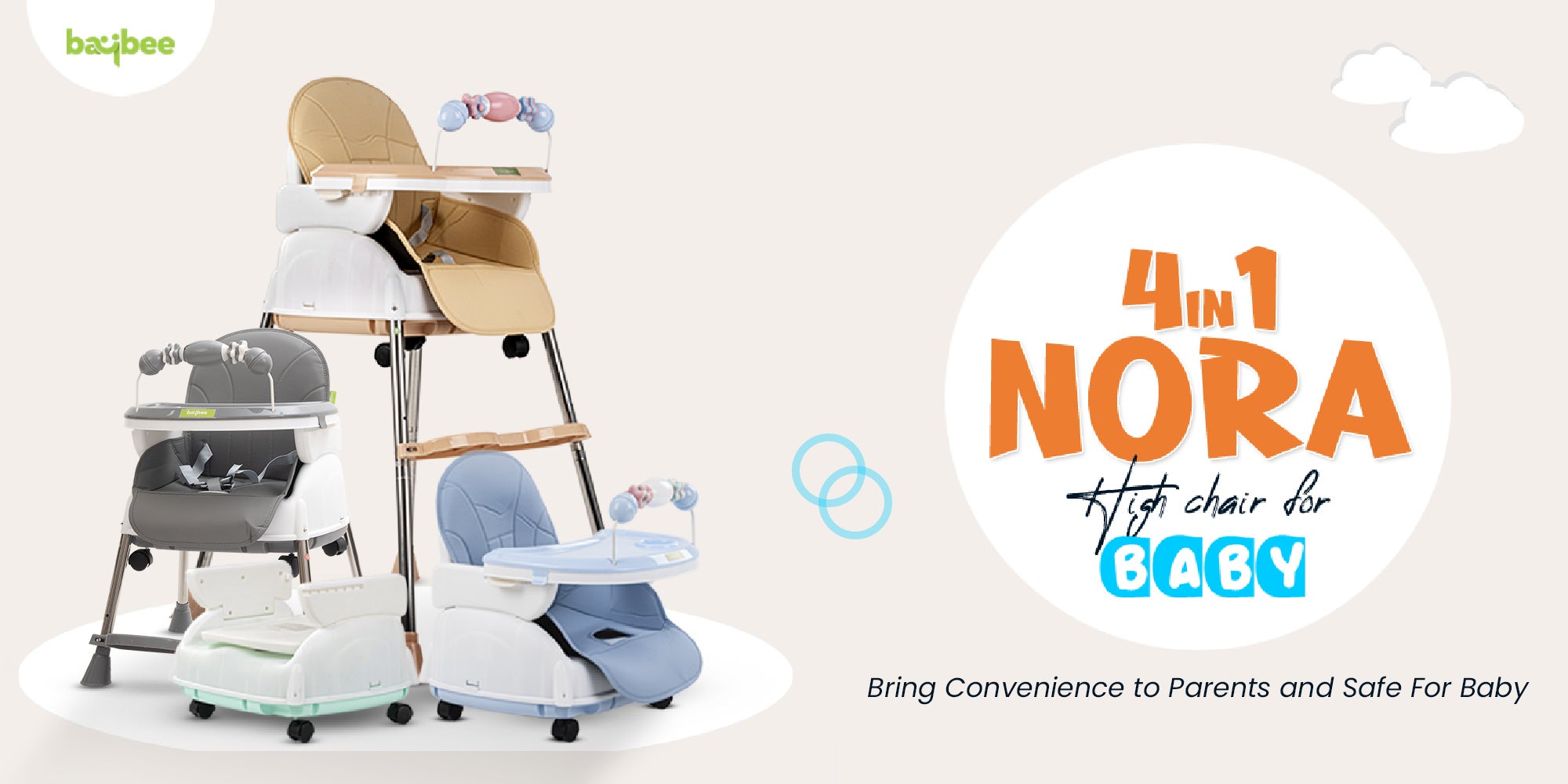 4 In 1 Nora Convertible High Chair For Kids With Adjustable Height And Footrest Baby Toddler Feeding Booster Seat With Tray Safety Belt Kids High Chair For Baby 6 Months To 4 Years Green