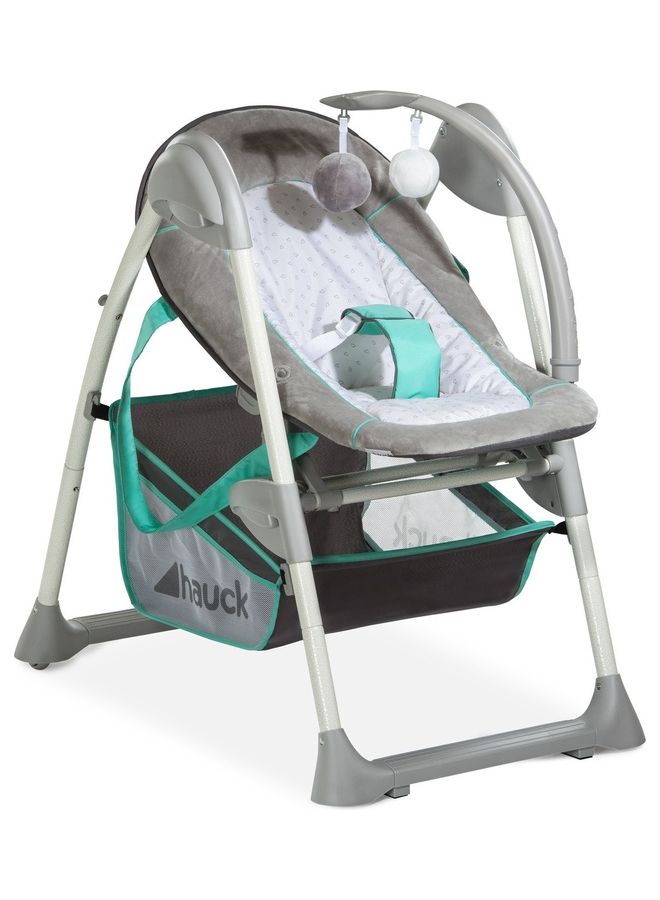 Grow - Along Highchair Sit N Relax, New - Born Attachment From Birth To 9 Kg, Toddler Seat Up To 15 Kg, Height - Adjustable, Foldable, Wheels, Play Arch, Tray, Basket, Grey