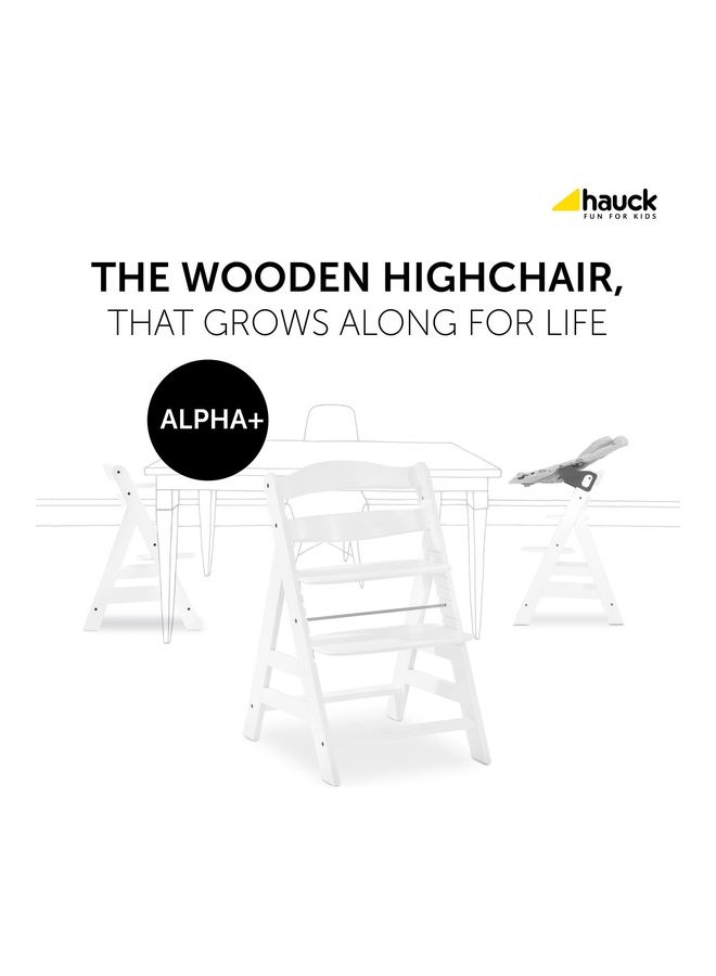 Alpha+ Wooden Highchair, Whitefsc Sustainable Certified Beechwood, 6 Months To Adult, Toddler Feeding And Entertainment Chair