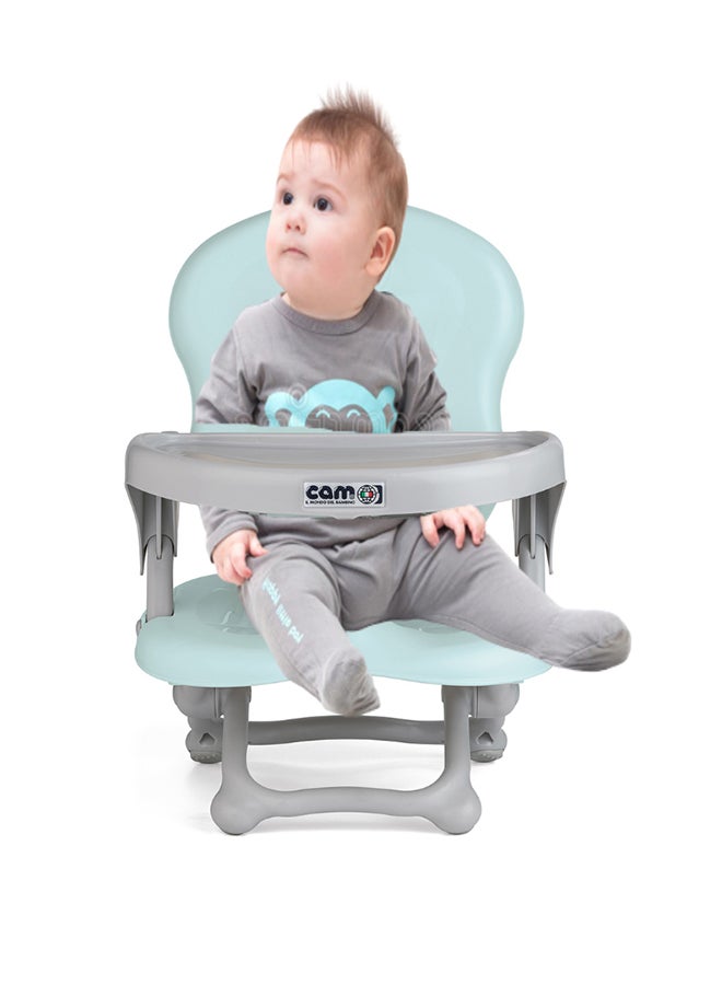 Smarty Booster Baby Feeding Chair, Snack Seat, Smart Pop, Portable, Booster Seat With Tray Eating, Dinning Lightweight, Compact Fold, Travel, Camping - Light Blue