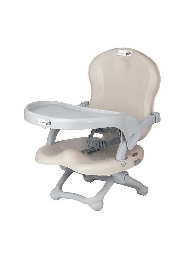 Smarty Booster Baby Feeding Chair, Snack Seat, Smart Pop, Portable, Booster Seat With Tray Eating, Dinning Lightweight, Compact Fold, Travel, Camping - Cream