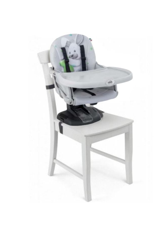 Idea Booster Baby Feeding Chair, Snack Seat, Smart Pop, Portable, Booster Seat With Tray Eating, Dinning Lightweight, Compact Fold, Travel - Grey Rabbit