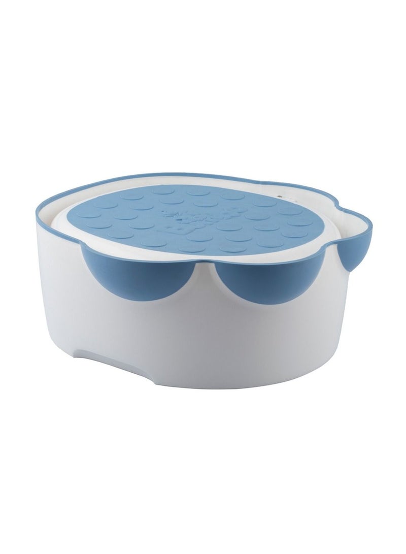 Step ‘n Potty, Soft and Comfortable, Non-Slip, Removable Cup & Stow Away Lid, Ideal for toddlers from 18 months (  Powder Blue )