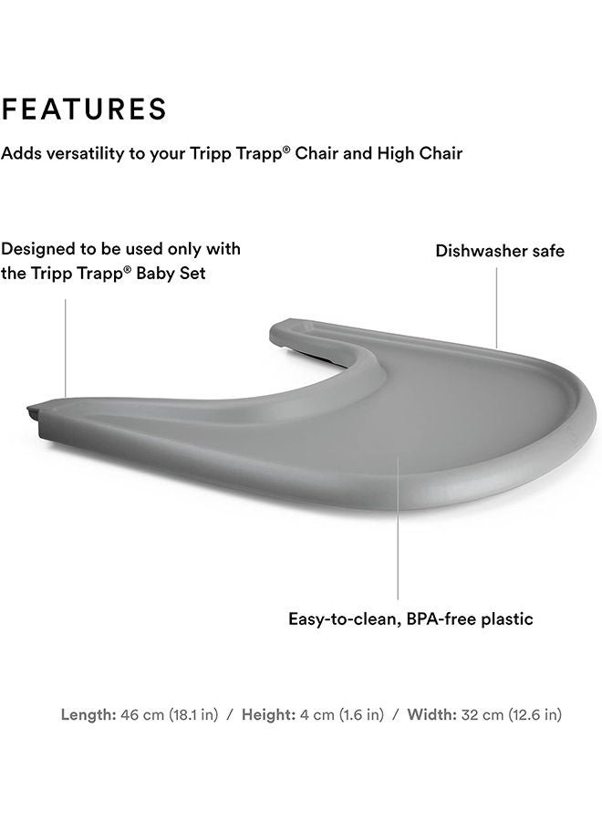 Tripp Trapp Tray Designed Exclusively For Tripp Trapp Baby Chair + Tripp Trapp Baby Set Convenient To Use And Cleanmade With Bpa - Free Plasticsuitable For Toddlers 6 - 36 Months - Storm Grey