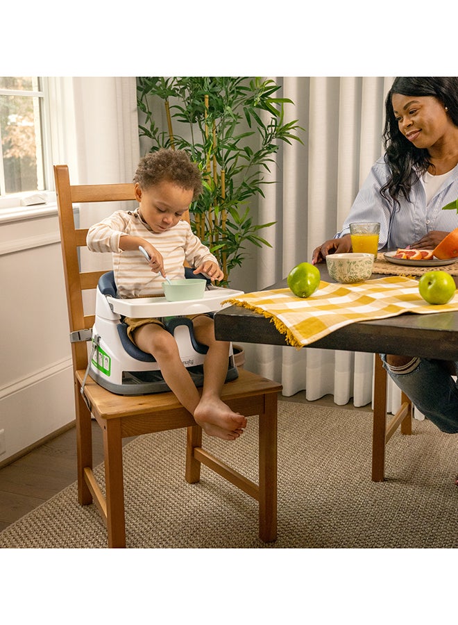 Baby Base 2-in-1 Booster Feeding and Floor Seat with Self-Storing Tray - Night Sky