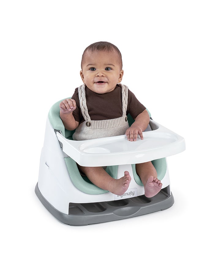 Baby Base 2-in-1 Booster Feeding and Floor Seat with Self-Storing Tray - Mist