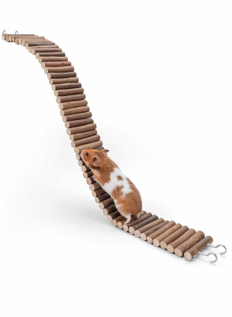 Animal Slide, Animal Ladder, Hamster Swing Toy, Soft Ladder Toy, Hamster Suspension Bridge Toy, Long Climbing Wooden Ladder, for Hamsters Mice Mouse And Other Small Animals (24l X 3.15w)