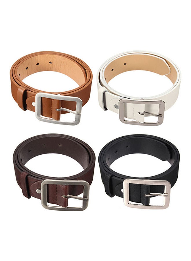 Men's Stylish Casual Waistband PU Leather Pin Buckle Waist Strap Business Belt Coffee