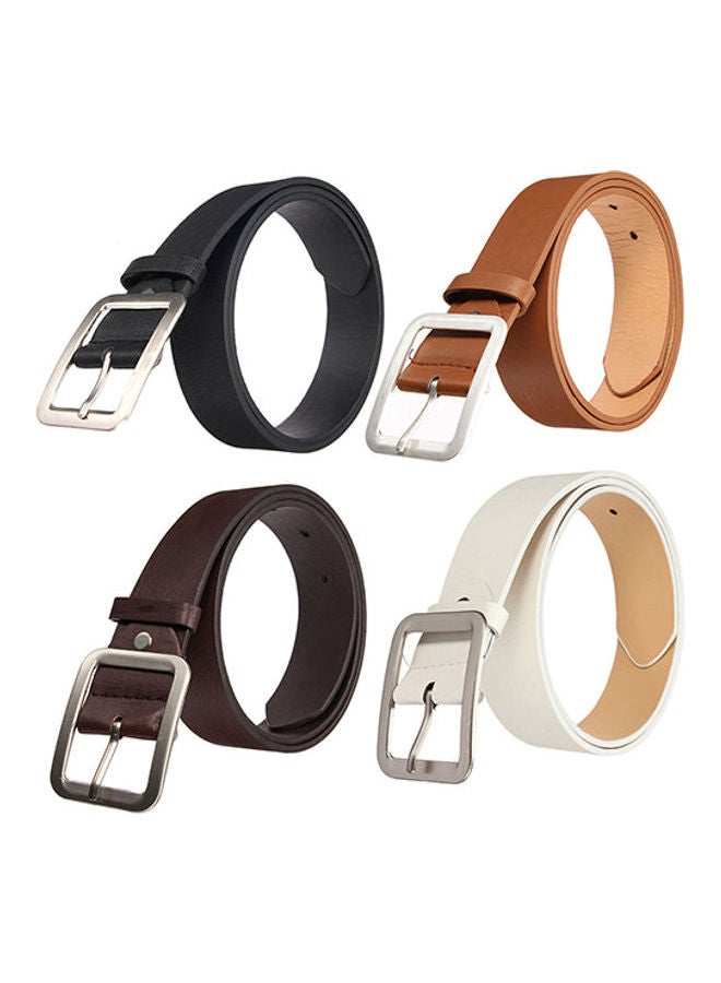 Men's Stylish Casual Waistband PU Leather Pin Buckle Waist Strap Business Belt Coffee
