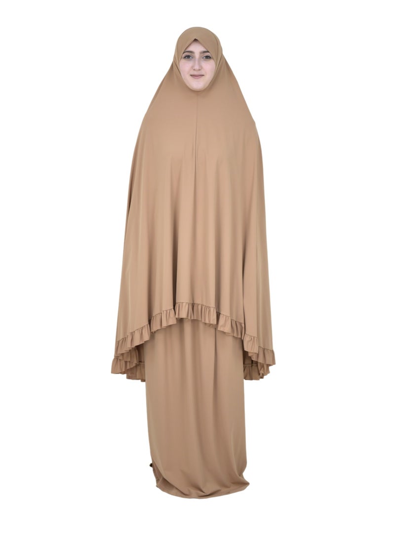 Two Piece Islamic prayer dress women the Long - Prayer Clothes for Women - Prayer Abaya For women - Jilbab 2 piece, Umrah essentials for women - Prayer set