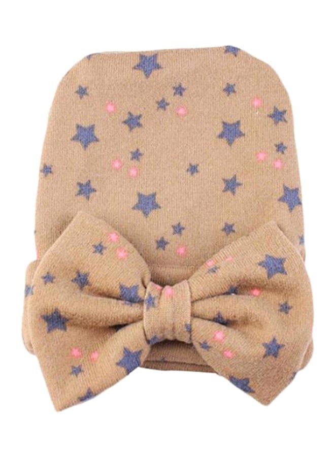 Cute Bowknot Beanie Brown/Blue