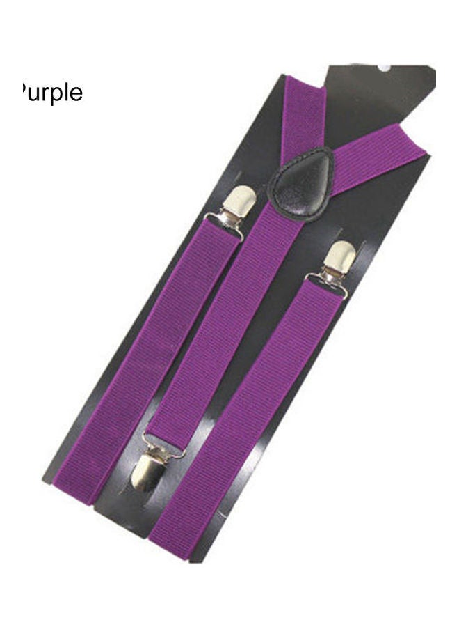 Unisex Elastic Y-Shape Braces Men's Women's Adjustable Clip-on Suspenders Purple